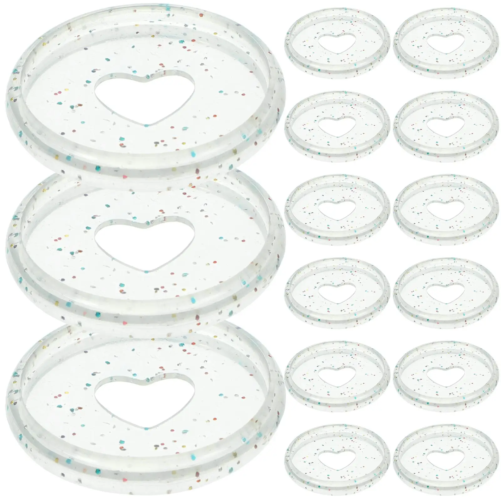 

50pcs 28mm Binder Discs Colorful Glitter Heart Notebook Mushroom Hole Buckles ABS Office School Supplies Plastic Binding