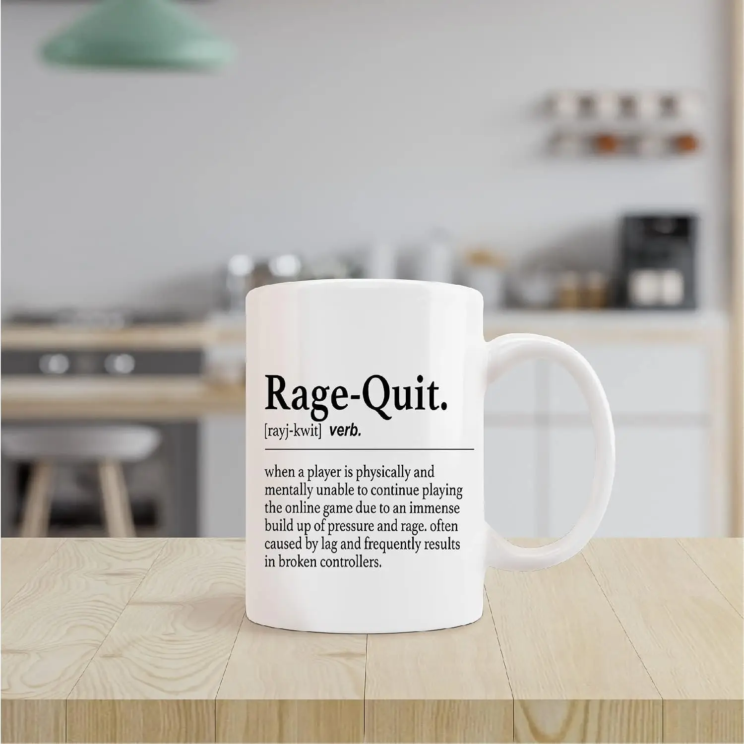 Funny Gamer Mug Cup,Rage-Quit Definition Ceramic Mug-11oz Coffee Milk Tea Mug Cup,Gifts For Mom Veterinarian Pet Owner Coworker,