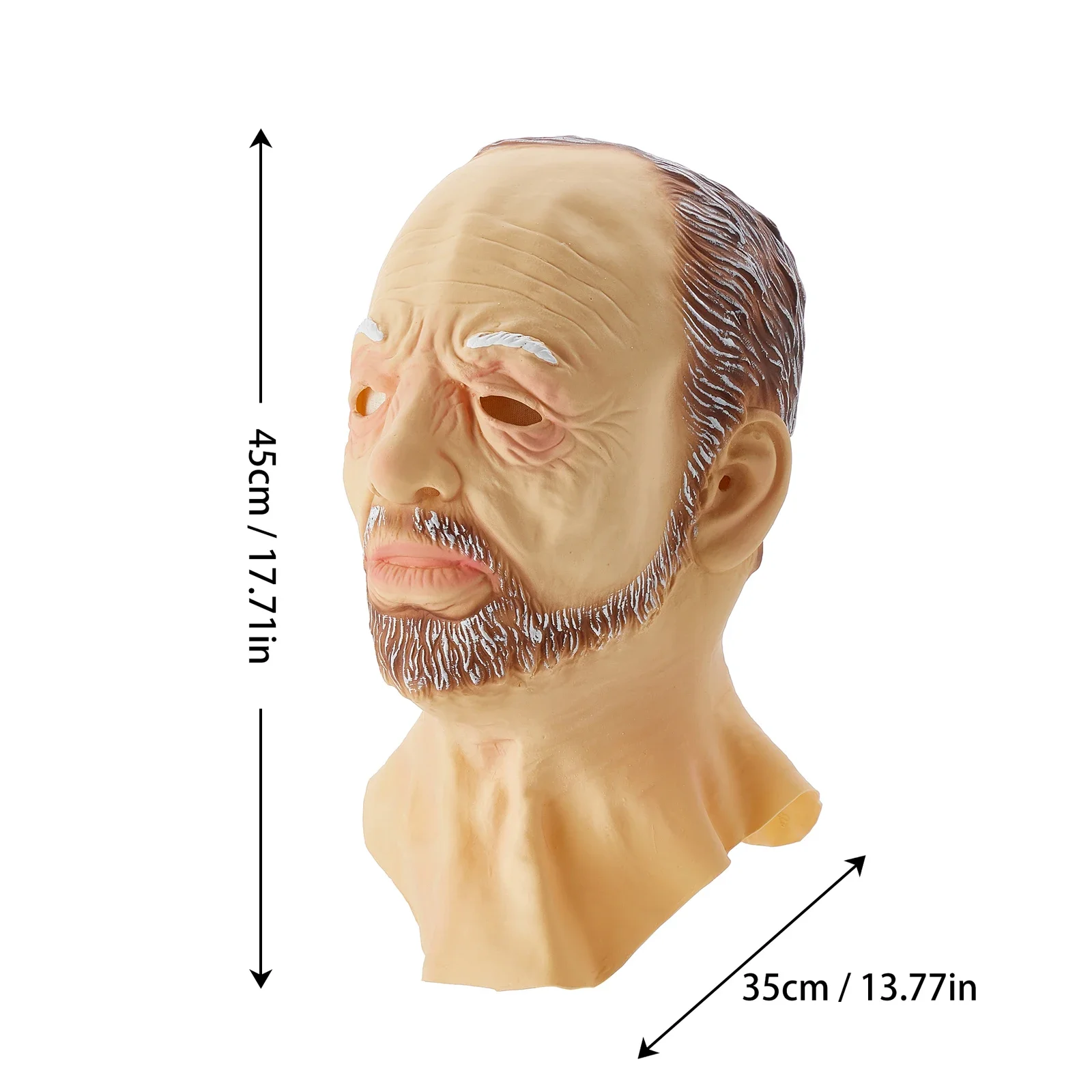 Halloween Funny Face Mask Grandpa Shaped Full Head Cover Cosplay Props Festival Party Headgear for Adults