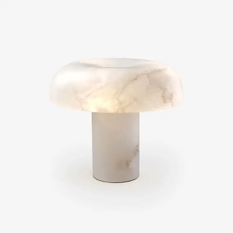 Luxury modern bedside table lamp with marble base, elegant pendant for bedroom lighting