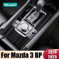 Para Mazda 3 BP 2019 2020 2021 2022 2023 2024 2025 consola Central de coche Panel de cambio de marchas cubierta embellecedora accesorios de marco de taza de agua