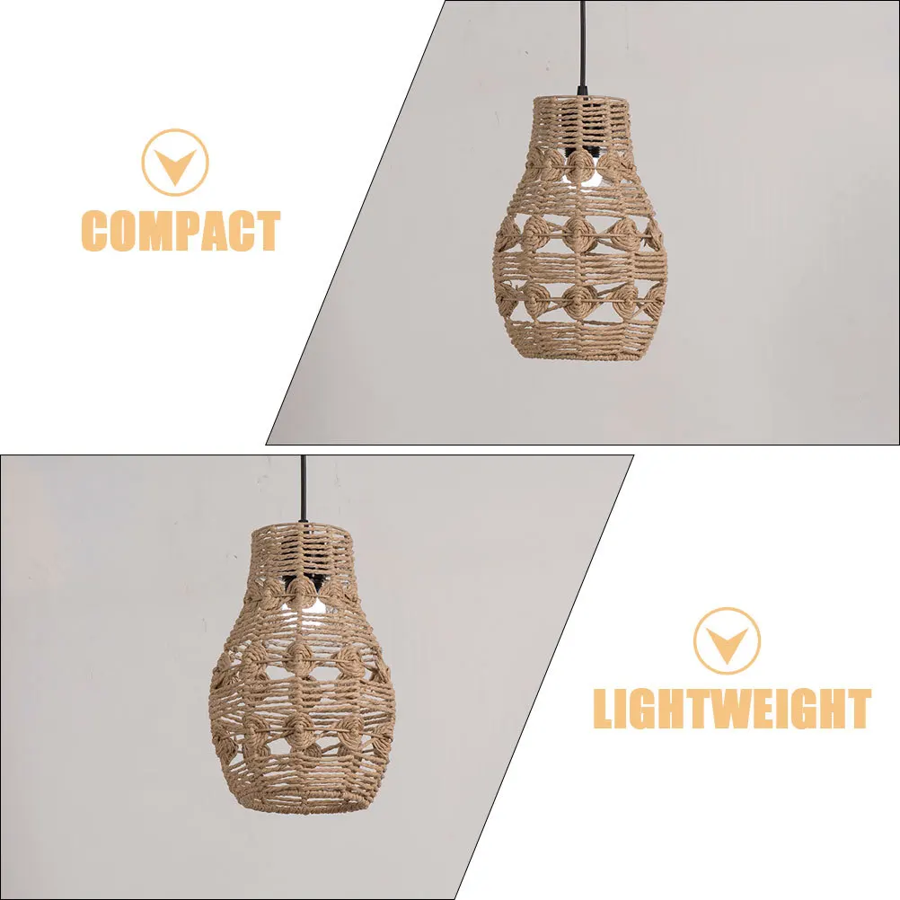 

Woven Lampshade Rustic Hanging Lamp Shade for Farmhouse Restaurant Hotel Decorative Pendant Light Cover Indoor Lamp Shade