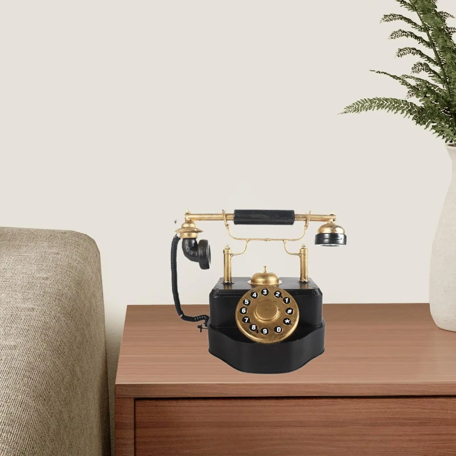 Modello di telefono Ornamento da tavolo Modello di telefono con filo Modello di telefono decorativo in stile retrò per desktop interno della camera da letto dell'hotel