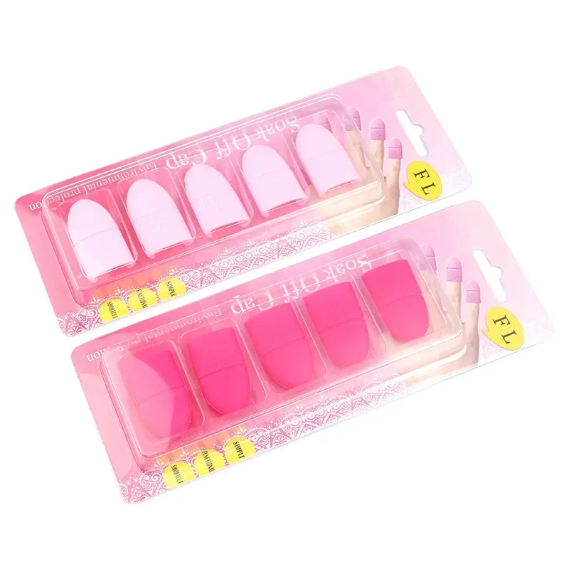 5pcs Nagellak Clip Losweken Siliconen Cap UV Gel Lak Remover Wraps Ontvetter Cleaner Tips Vingers Cover Vernis manicure Gereedschap