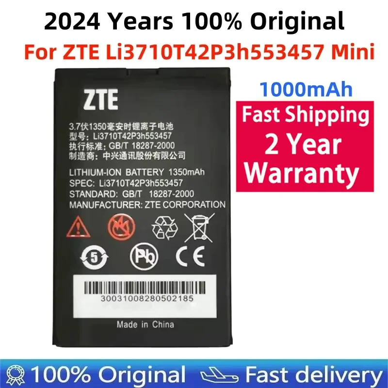 

Mini Battery Backup Replacement For ZTE, 3.7V, 1000mAh, Li3710T42P3h553457, High Quality