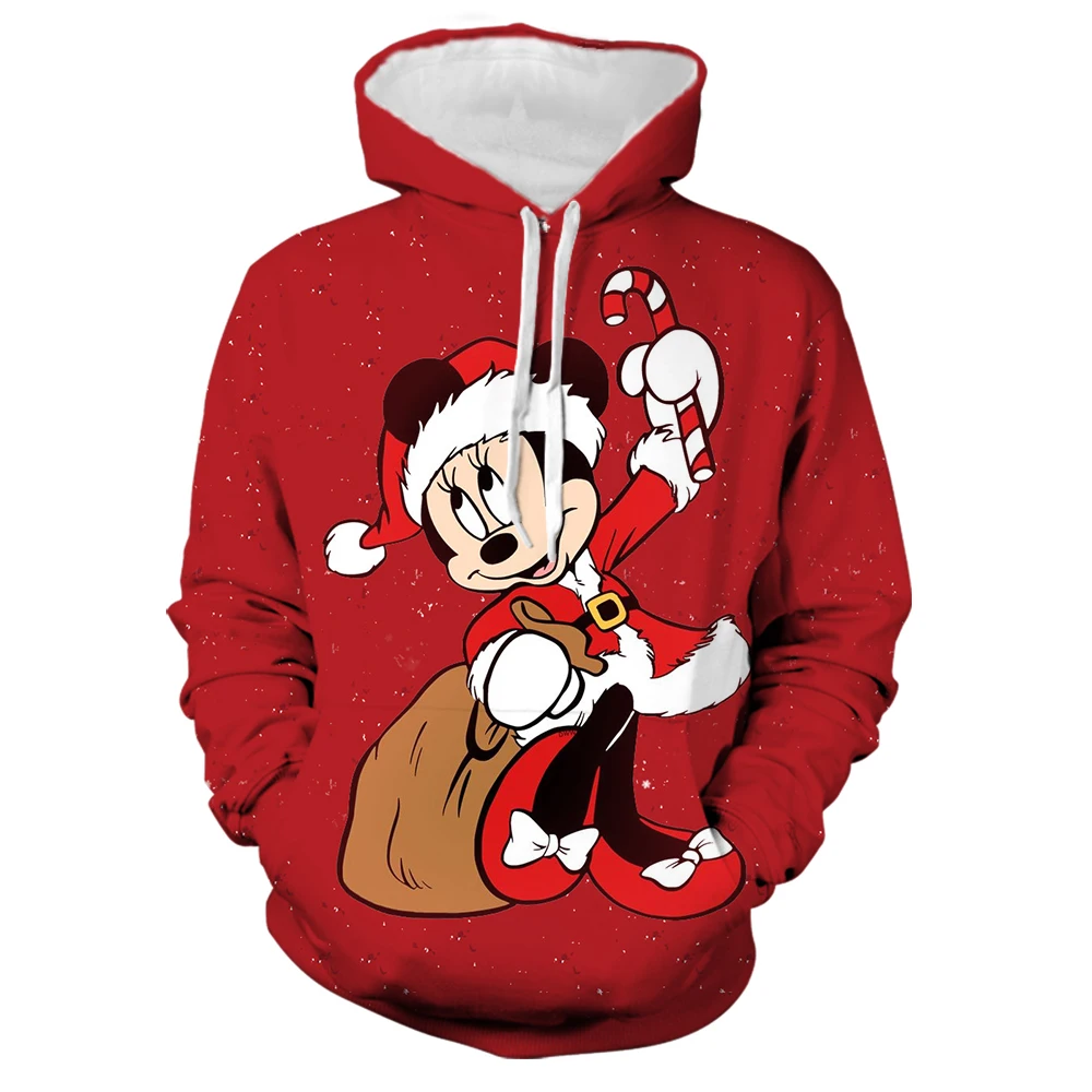 

2025 Disney Spring and Autumn Men and Women Merry Christmas Hoodies Cute Cartoon Mickey Minnie Hoodies Couple Fashion Jackets Ca