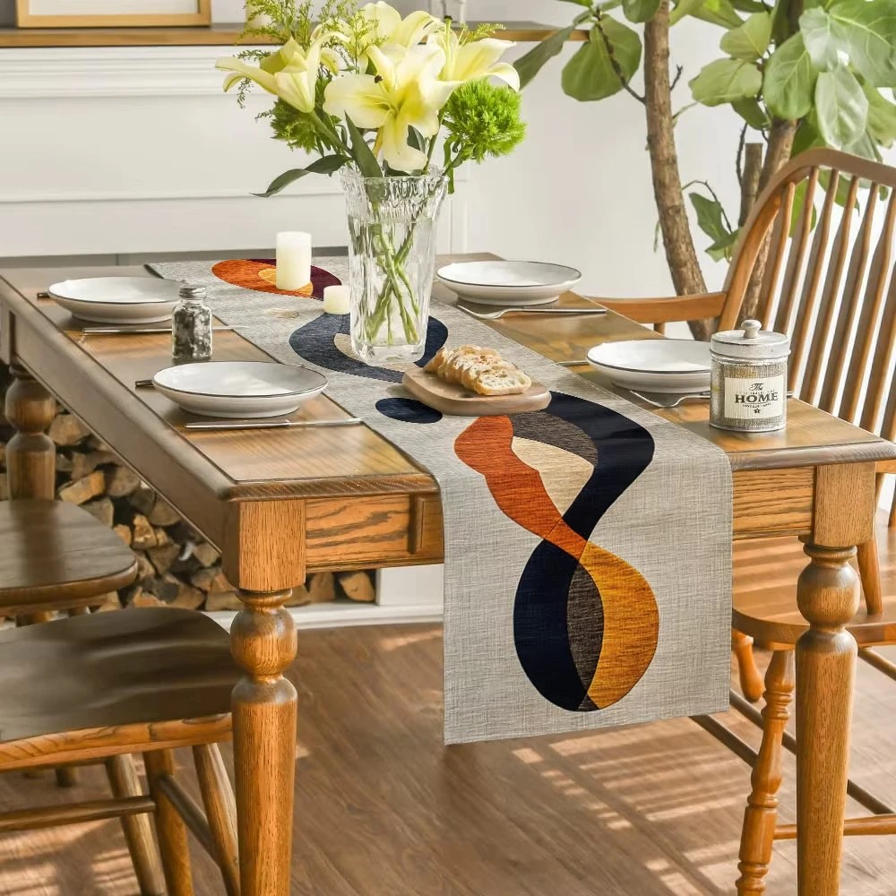 VIKAMA Rhythm Streamlined Fashion table runner Spring and Summer dining table Flag Coffee Table Decoration Home decoration