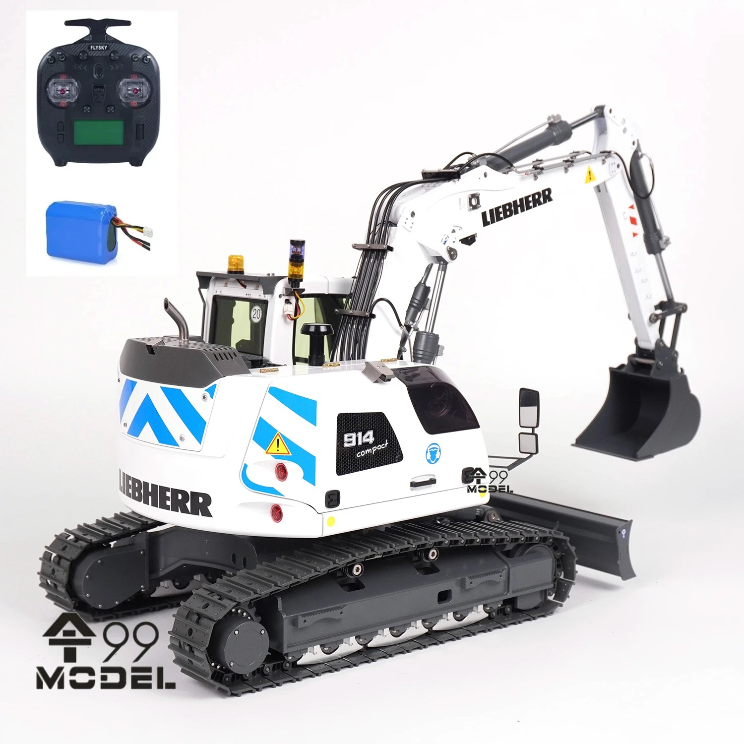 Three-section Arm 914 Excavator 1/14 Hydraulic RC Excavator Metal Model RTR Radio Remote Control with Lighting RC Car Model Toy