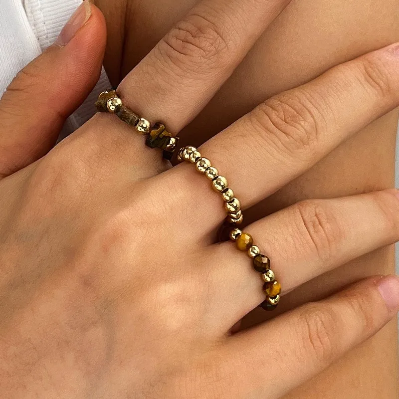 Maillard Accessories Elastic Rope Ring Women's Niche Design Index Finger Three-piece Geometric Ring