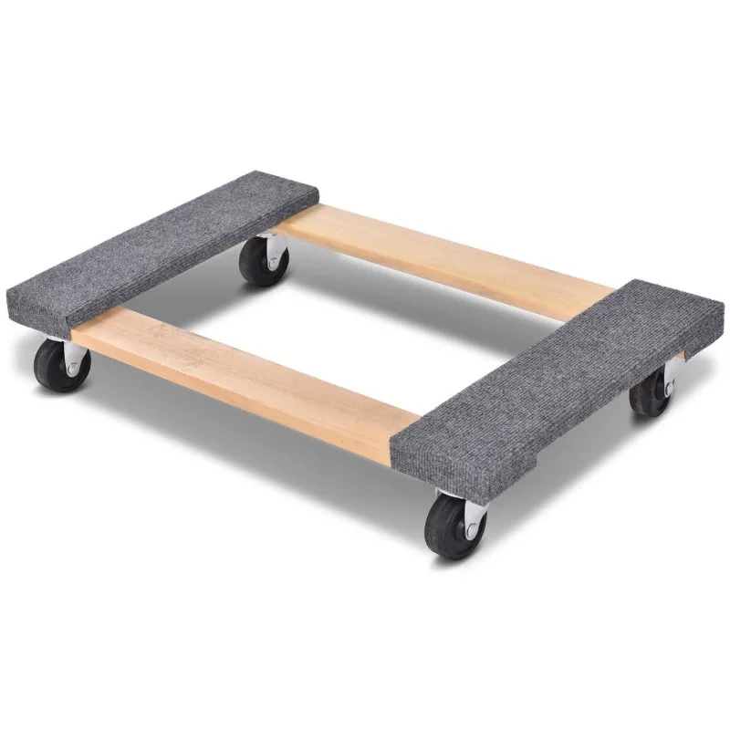 

Solid wood logistics moving trolley Wooden furniture car tool cart
