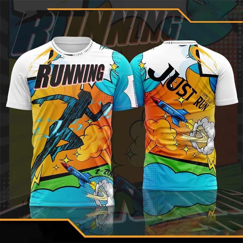 

3D Printed Men's Women's Running T-Shirts Summer Outdoor Quick Dry Sports Short Sleeve Tops Gym Fitness Round Neck Daily Clothes