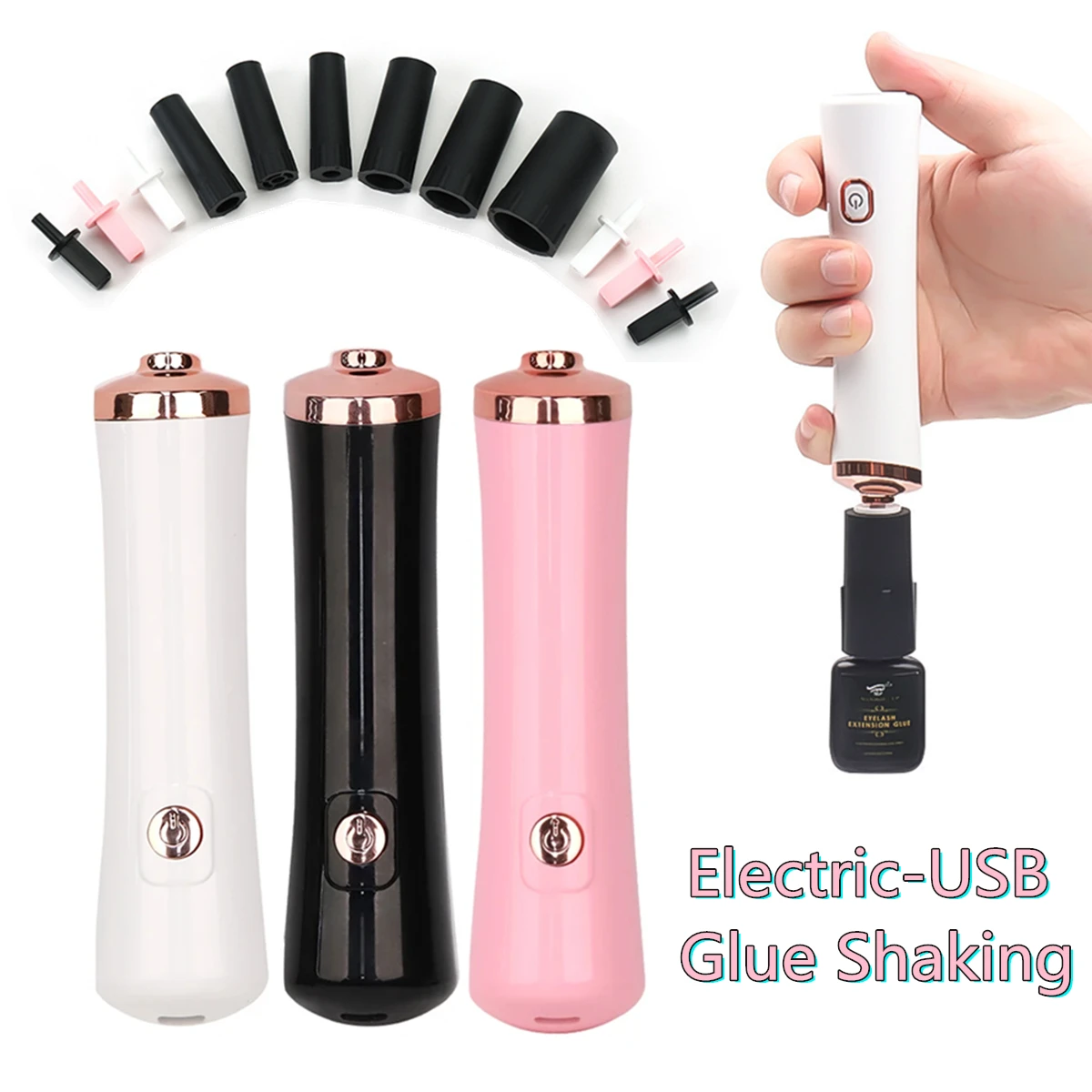 

New Arrivel Eyelash Glue Shaker Electric USB Charging Wake-Up Device Nail Polish Tattoo Lash Glue Shaking Machine Makeup Tool