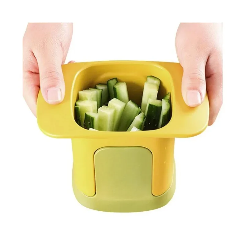2-in-1 Vegetable Chopper Dicing Slitting Tool Hand Pressure Potato Carrot Onion Dicer Slicer Chopper Chips Cutting Box Gadgets image 2