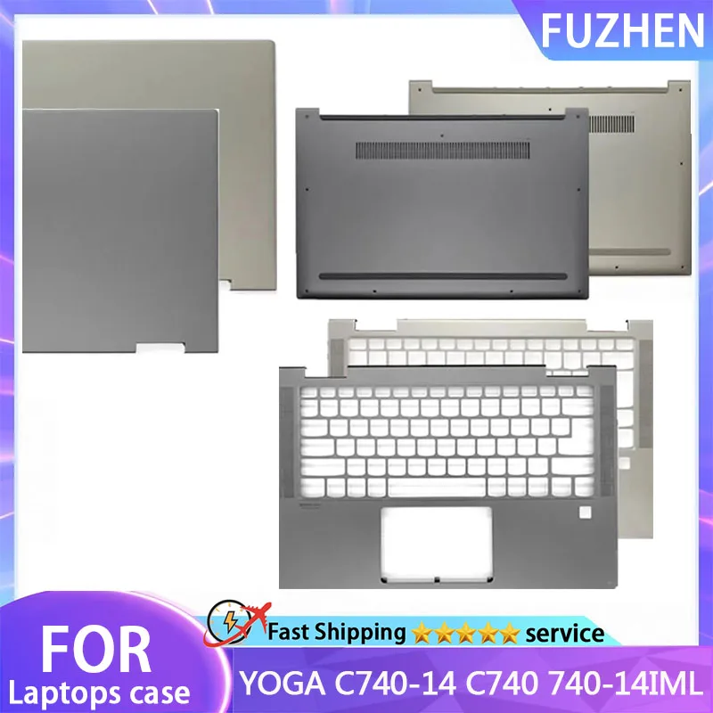 

New Cover For YOGA C740-14 C740 740-14IML LCD Rear Cover/Palm Pad/Bottom Cover/Top Cover/Grey/Gold/Metal