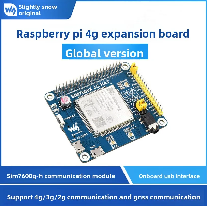 SIM7600G-H 4G HAT for Raspberry Pi LTE Cat-4 with Global Band Support 4G/3G/2G GNSS Positioning Wireless & RF Modules