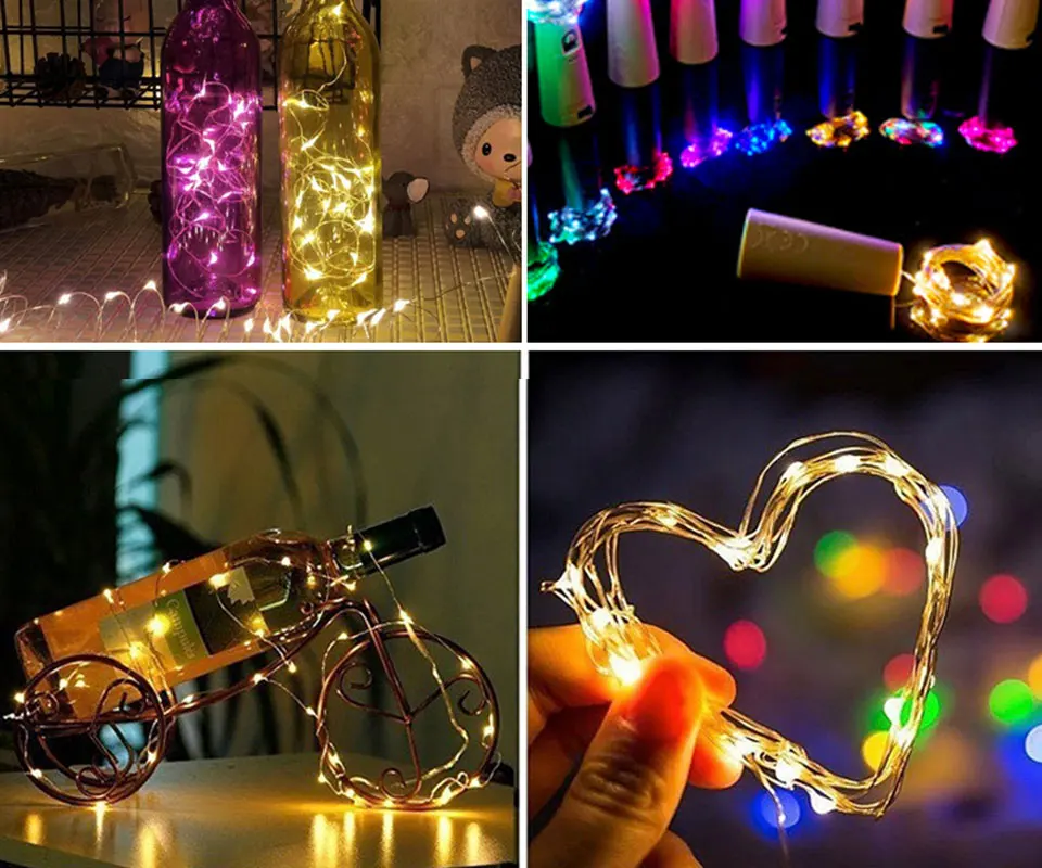 LED Wine Bottle Lights with Cork,1/2/3M Cork Lights Fairy Mini String Lights for Liquor Bottles Crafts Party Wedding Decoration