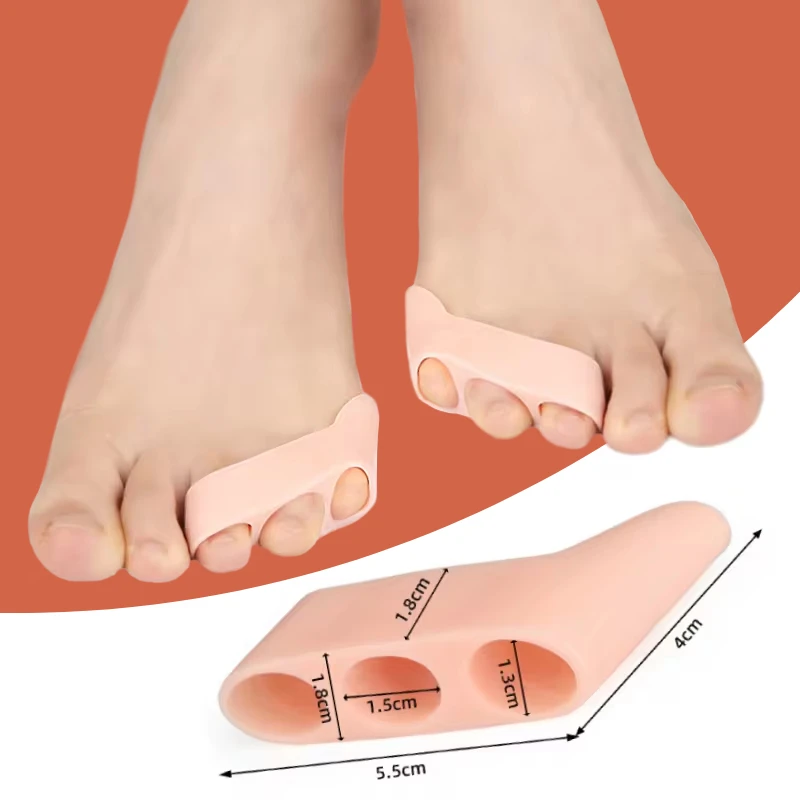 Gel de soin des pieds en silicone, 4 pièces = 2 paires, hallux valgus, ration de chevauchement, protecteur, Parker, ajusteur, séparateurs, orthèse d'oignon