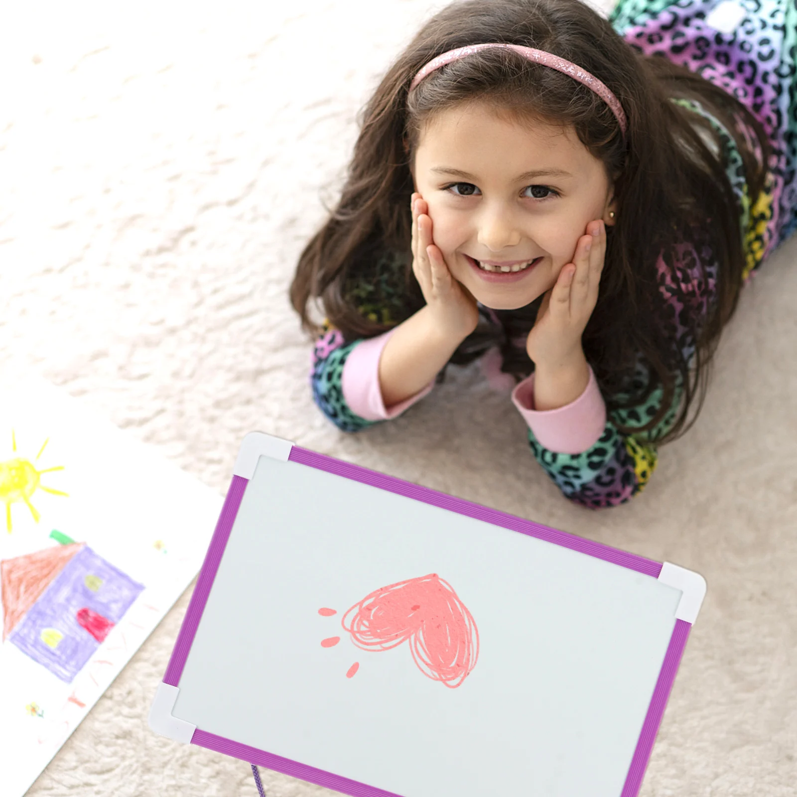 Petit tableau blanc effaçable à sec, tableau blanc magnétique avec marqueur, mini tableau blanc double face portable