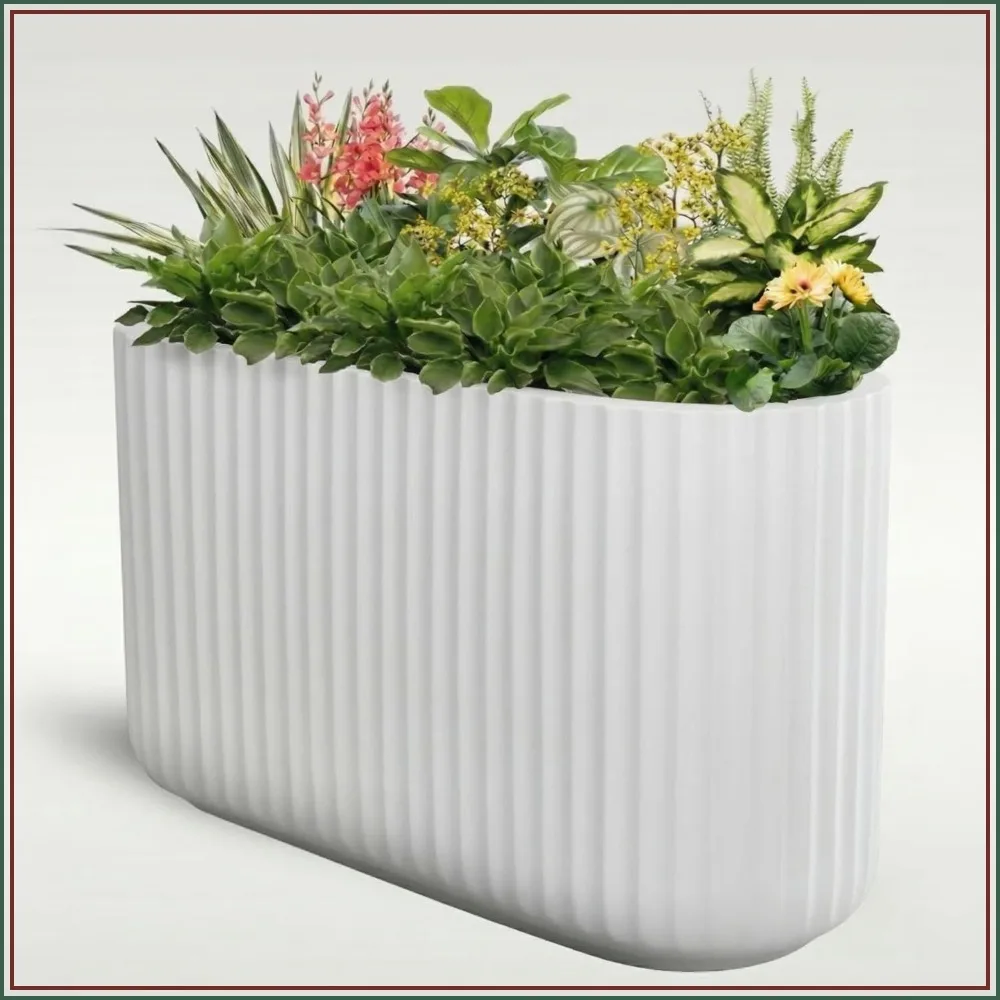 Nova Round Fiberglass Planter 12.6H x16.1D Indoor Outdoor Black