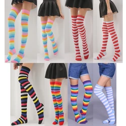 rainbow Over Knee Socks Women Knee High Socks Thigh High Stocking Girls Long Socks Leg Warmers  lolita socks