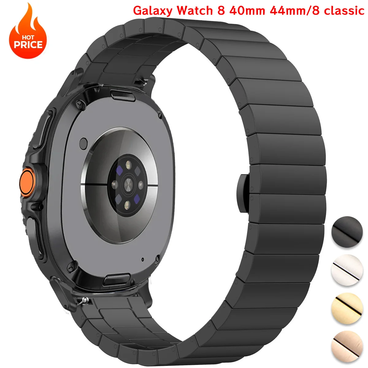 

Для Samsung Galaxy Watch 8/8 классический ремешок из нержавеющей стали, металлический браслет, металлический ремешок для Galaxy Ultra 2025 7 Ultra 47 мм, ремешок для часов