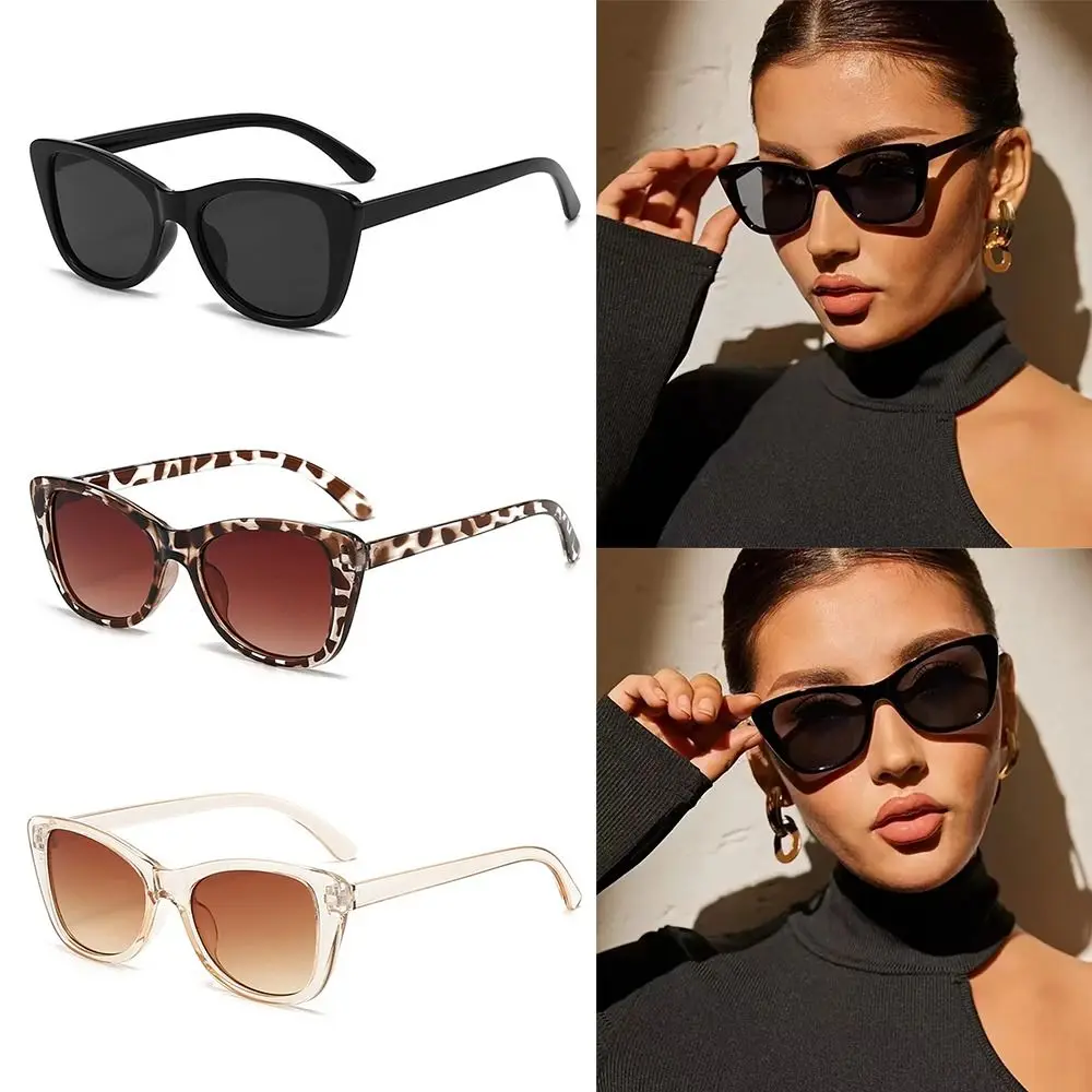 Puntelli per foto di strada alla moda Occhiali da sole Cat Eye Protezione UV400 Occhiali da sole vintage con montatura piccola Tonalità da esterno per le donne