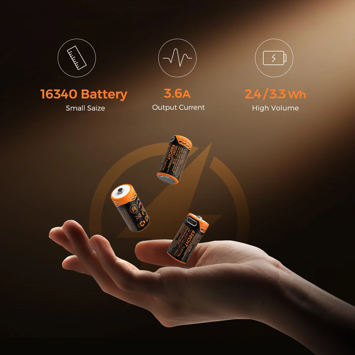 FLEXTAIL ZERO BATTERY - High Performance Rechargeable RCR123A Li-ion Battery Compatible with ZERO Series Products