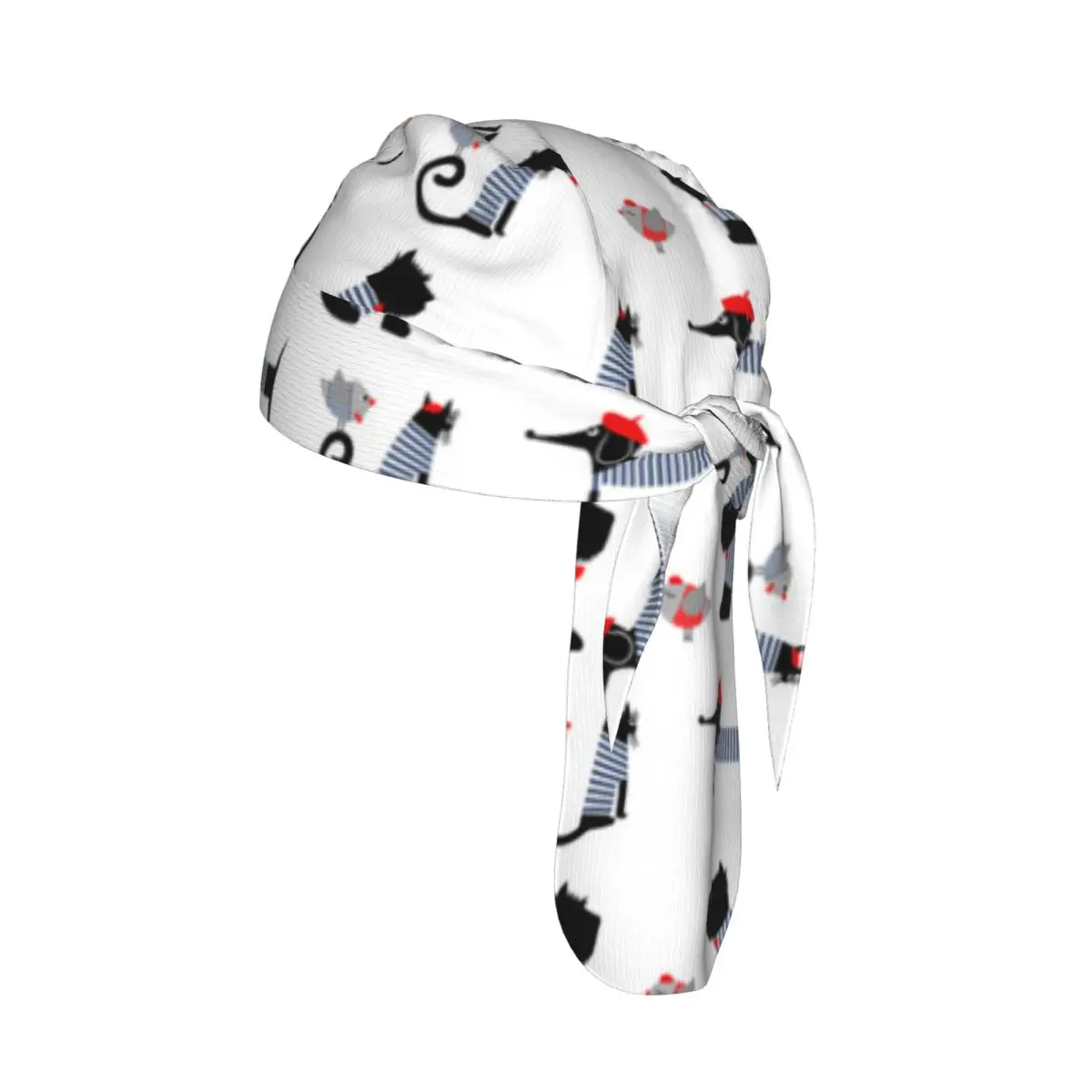 

Cycling Breathable Cycling Headwear French Parisian Dachshund Cat Quick-Dry Bicycle Scarf Cap