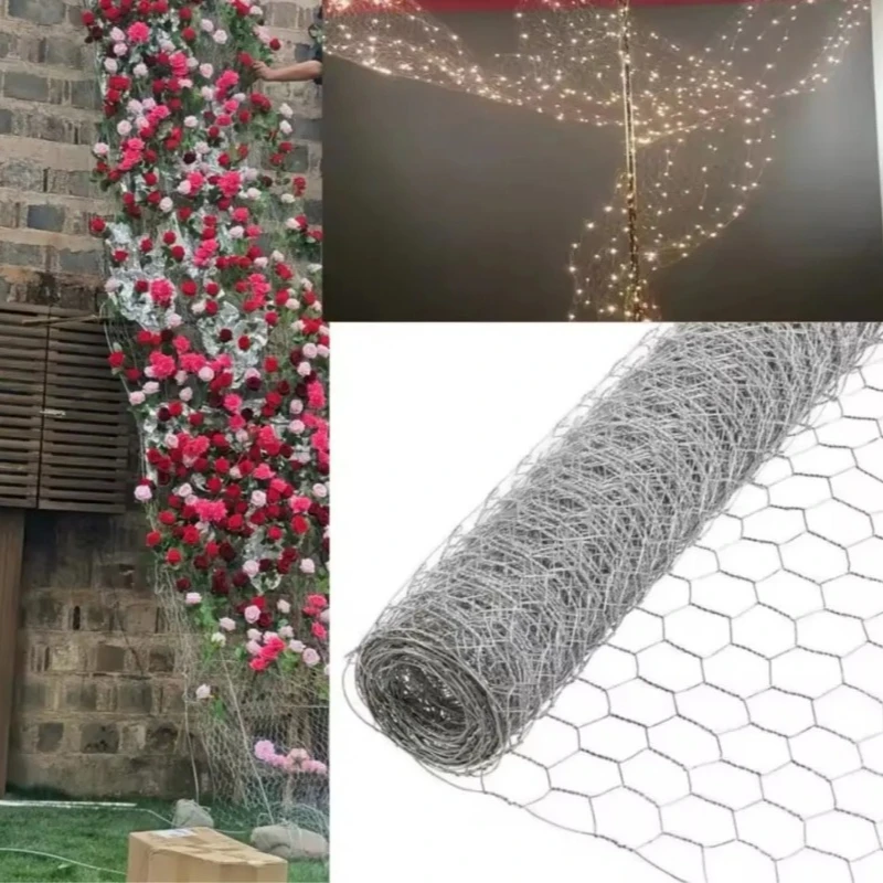 Hexagonal Soft Wire Mesh Net Fabric DIY Craft Wedding Party Store Home Decoration Easy Modeling Shape Flower Wall 1M Wide 50M