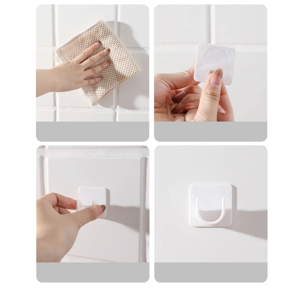 2Pcs Simple ABS Curtain Rod Bracket White 4.2*4.2cm Curtain Rod Holder No Drill Curtain Rod Bathroom