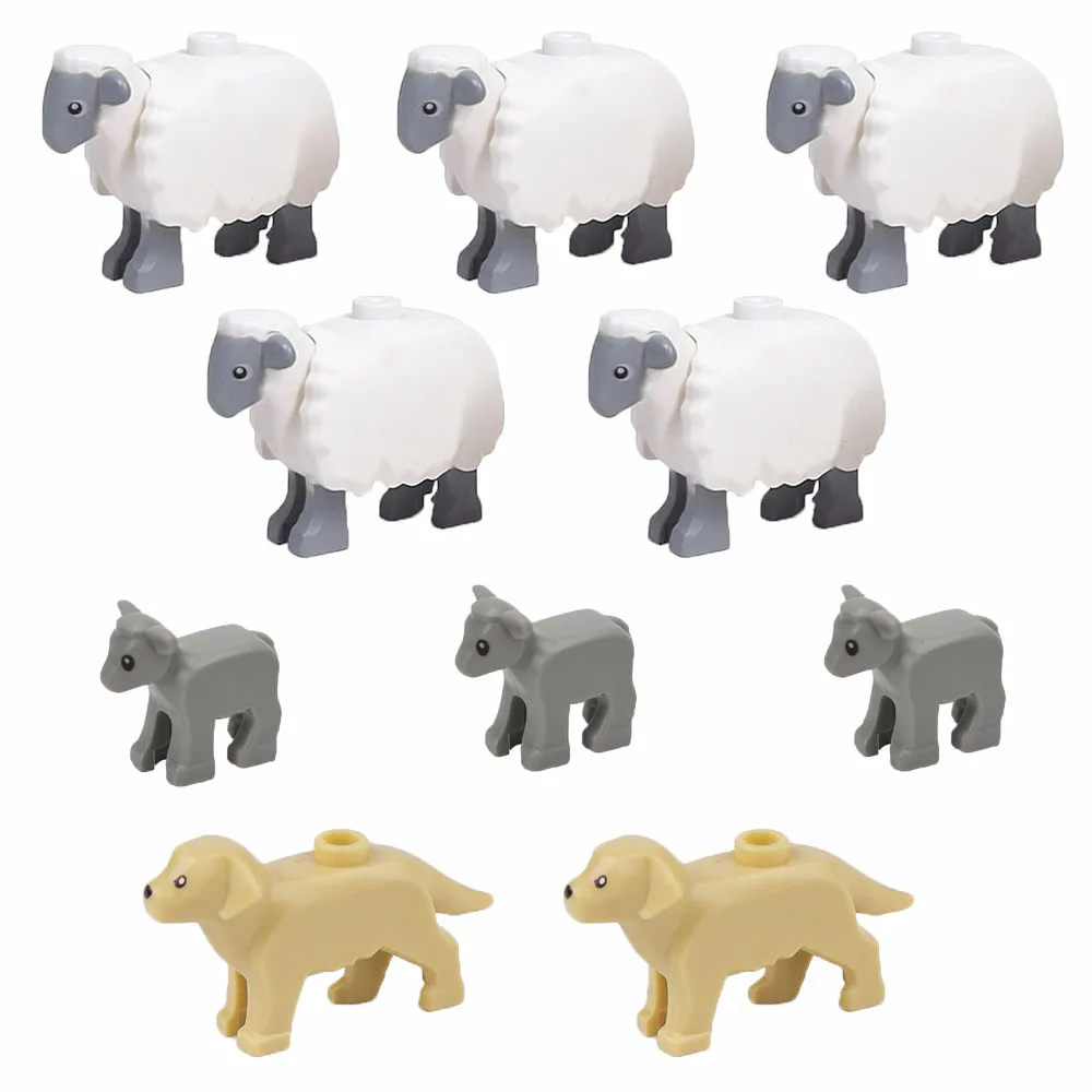 Boerderij & Wilde Dieren Bouwstenenset - Realistische geit-, schapen- en wolffiguren - Educatief speelgoed