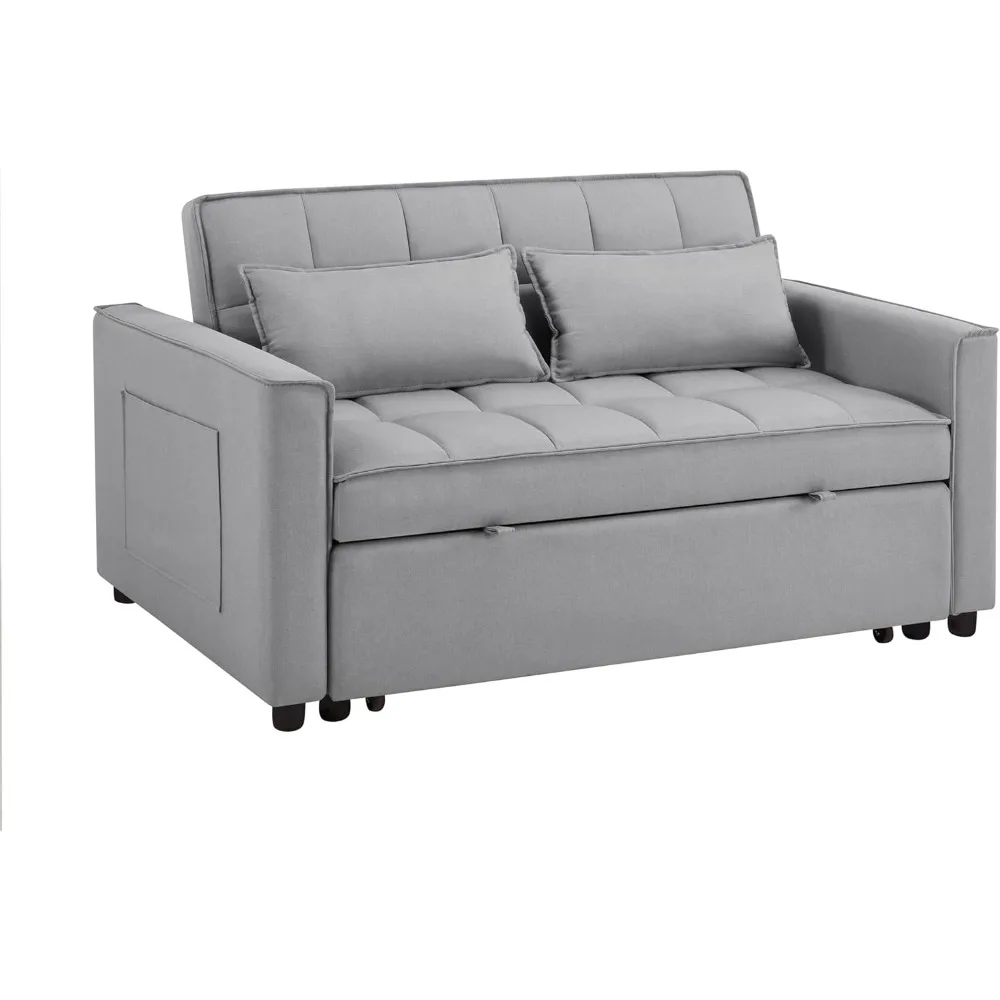 

2-in-1 Convertible Loveseat Sofa Bed with Pull Out Bed and Storage Sectional Counch for Living Room, Apartment, Bedroom, Office,