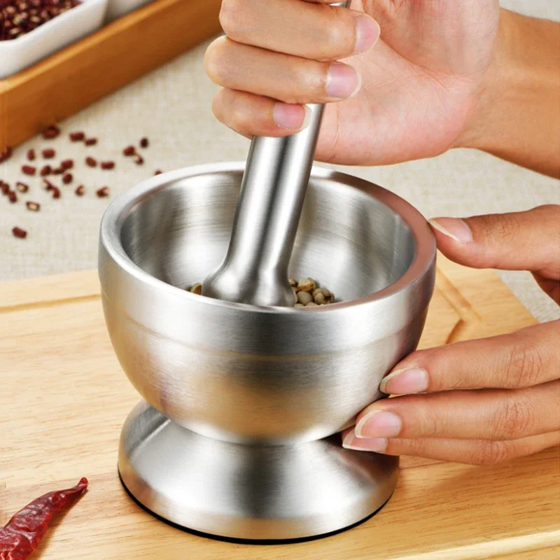

Stainless steel mashed cans Mashed garlic mud household stone jar mash