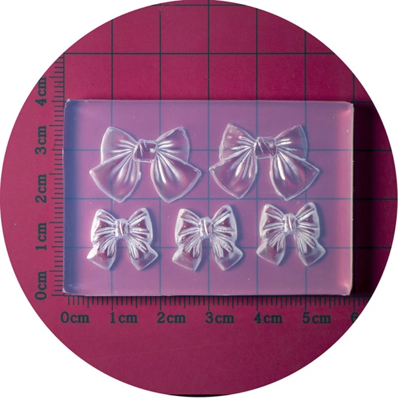 652F 3D Mini Bowknot Mould Sculpture Stamping Plate Nails Stencils Crystal Epoxy Resin Mold Nail Art Decorations Templates