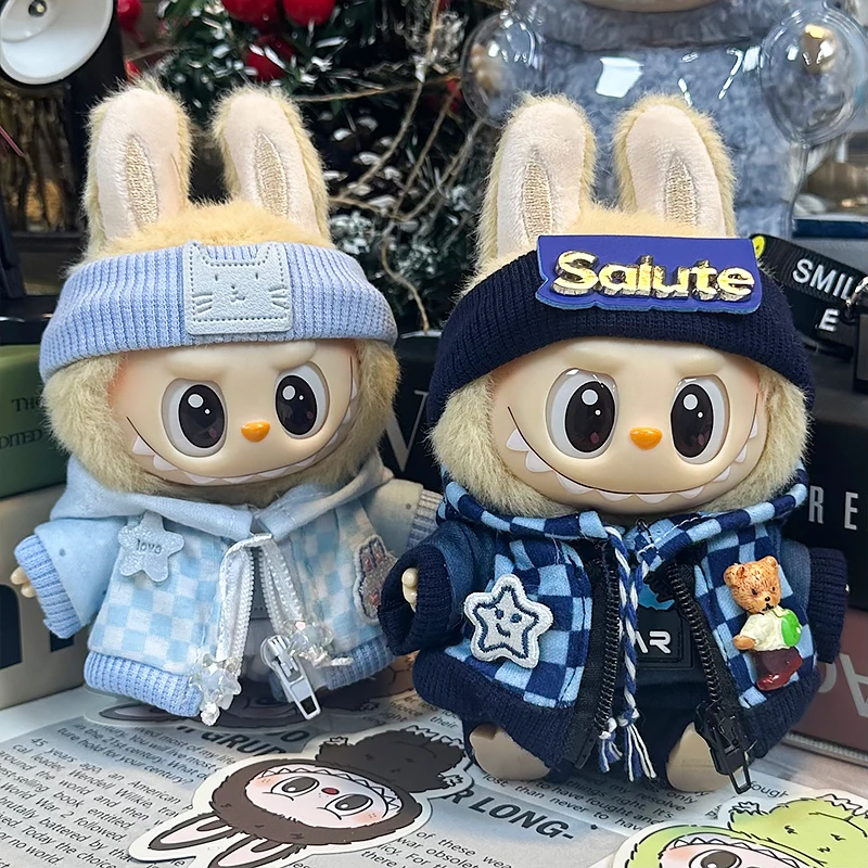 

For/clothe 17cm Labubu Clothes V1v2v3 Labubu Trendy Sweatshirt Fabric Fabric Party Vinyl Doll Figurine Clothing Set For Changing