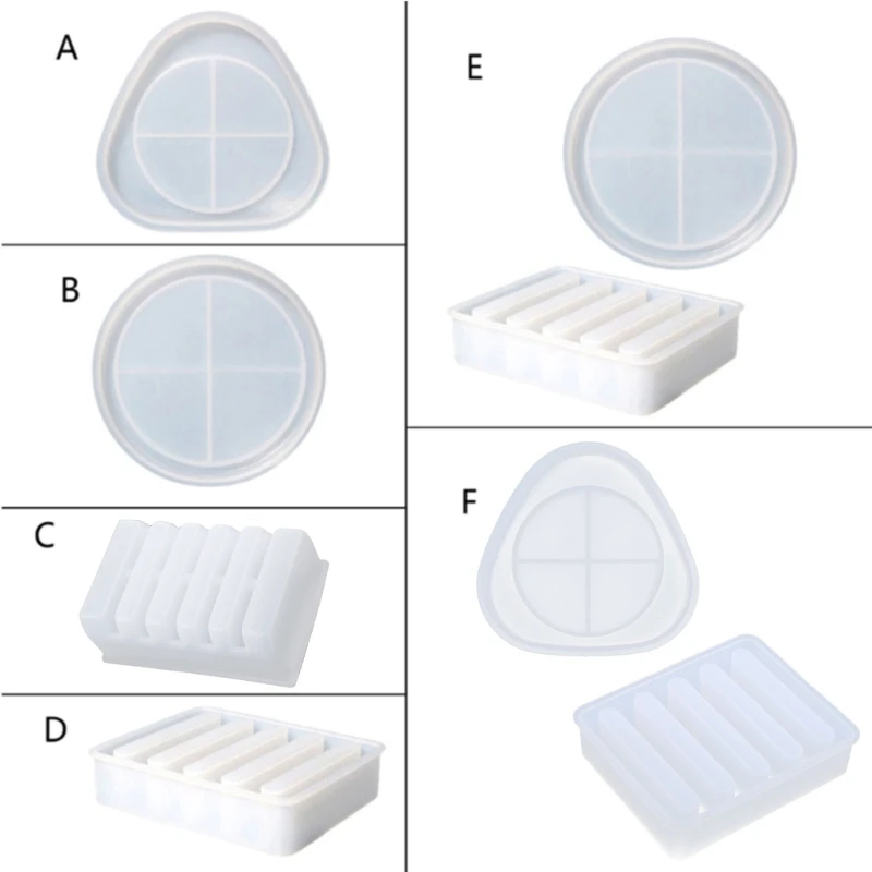 

Reusable Epoxy Resin Molds Silicone for Triangle & Round Molds for DIY & Storage Rack DIY Resin Art Tool