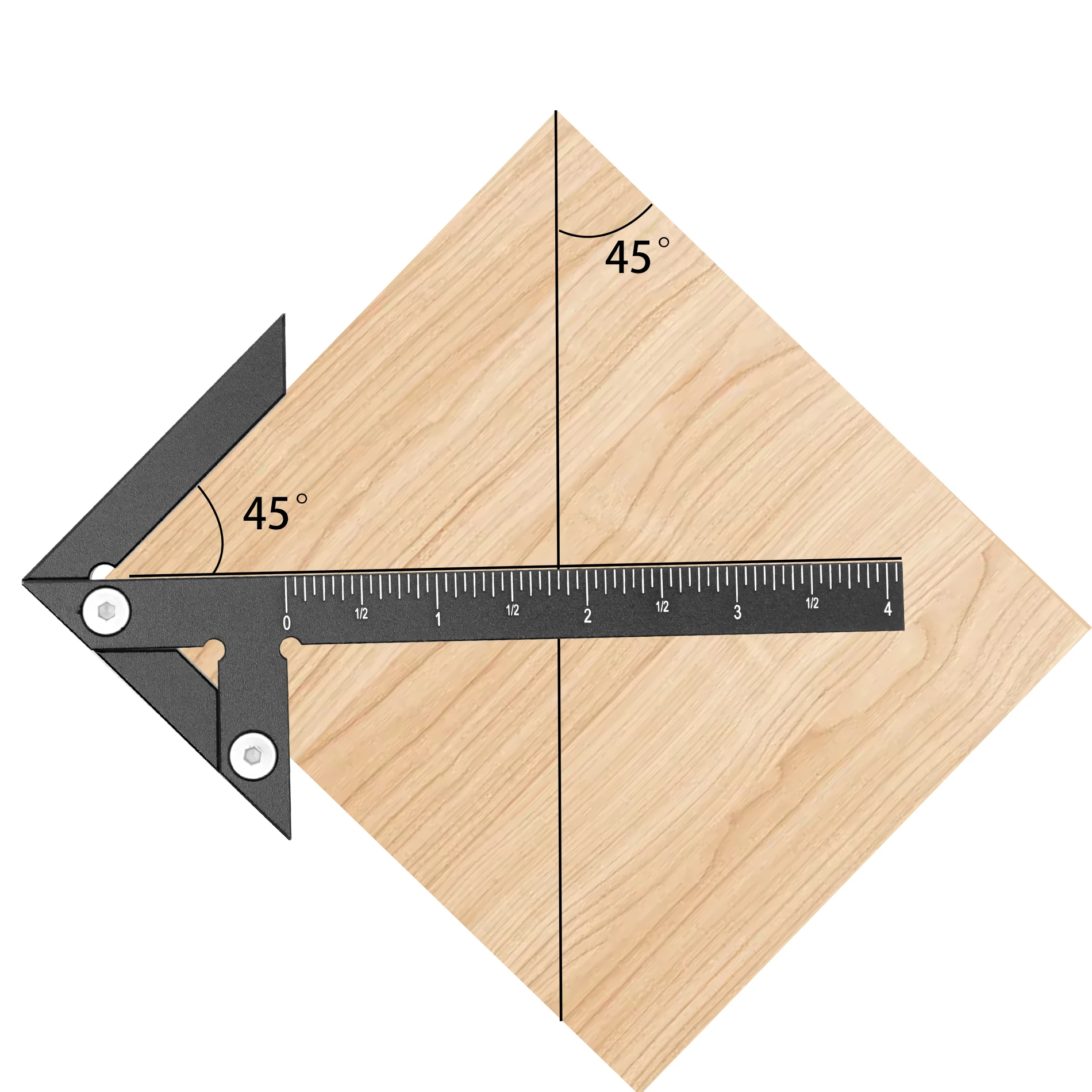 

inch Aluminum Alloy Center Finder Line Gauge, 45/90 Degree Angle Marking Ruler, Woodworking Square Center Scribe, Measuring Tool