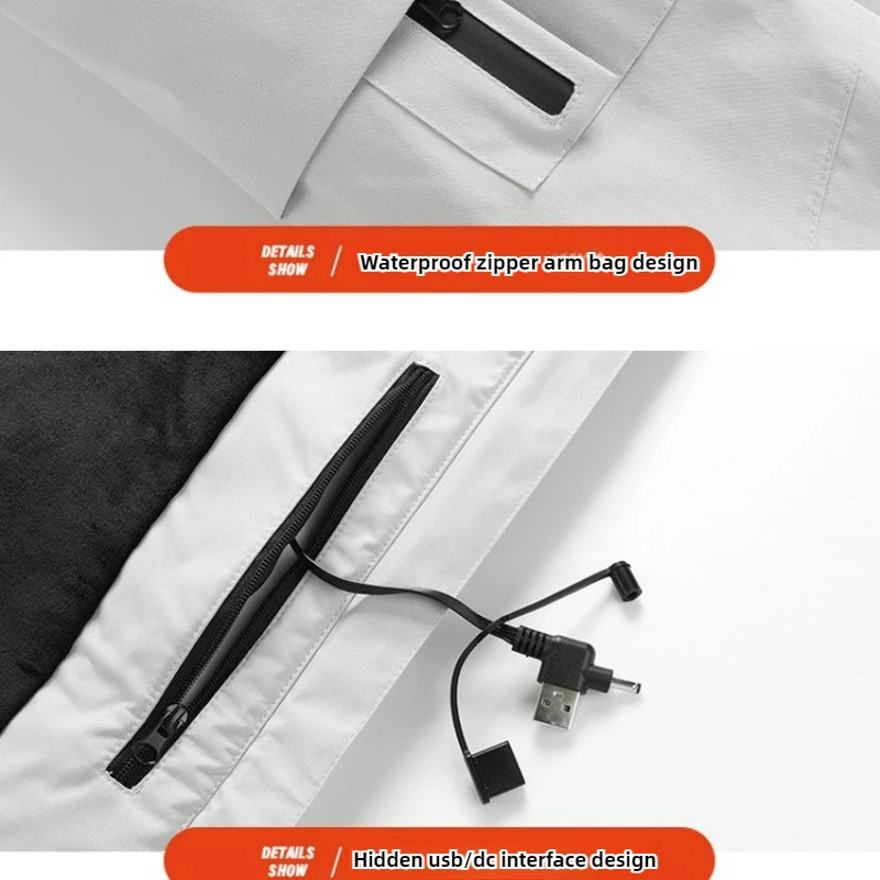 360° Heated Jacket Winter Cold Proof 5 Area Heating Clothing USB Charging Thermal Padding Coat Men Women Ski Warm Windbreaker