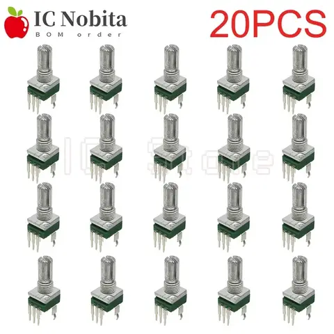 20PCS RK097 Potentiometer Vertical Single Link  B2K 5K 10K 20K 50K 100K 500K 1M Ohm 15mm Gearless 3Pin