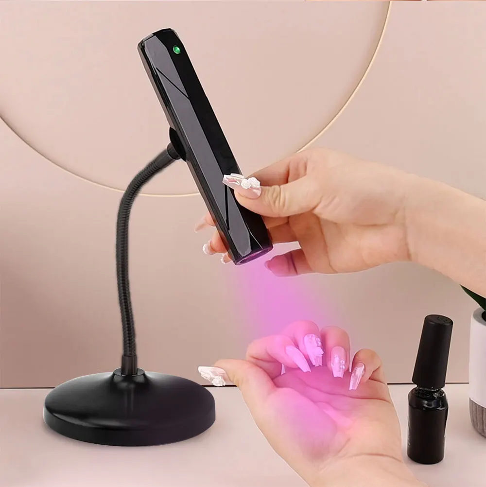 9w Flash Cure แบบชาร์จไฟได้หลอดไฟ LED แบบพกพามือถือมินิเครื่องเป่าเล็บไร้สายแสงสีแดงน้ําหนักเบาสาย USB พอร์ตฐานเดสก์ท็อป