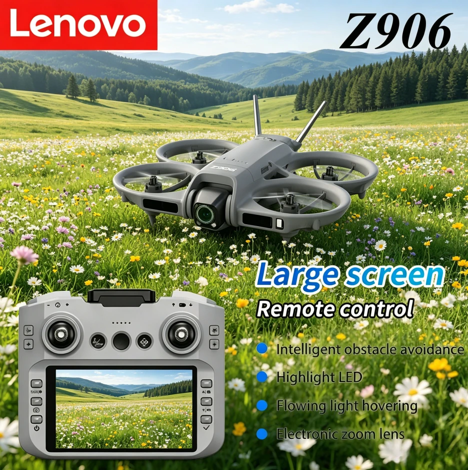 Drone professionnel Lenovo Z906 4K 8K GPS FPV avec évitement d'obstacles laser, quadricoptère optique pliable, mini drone