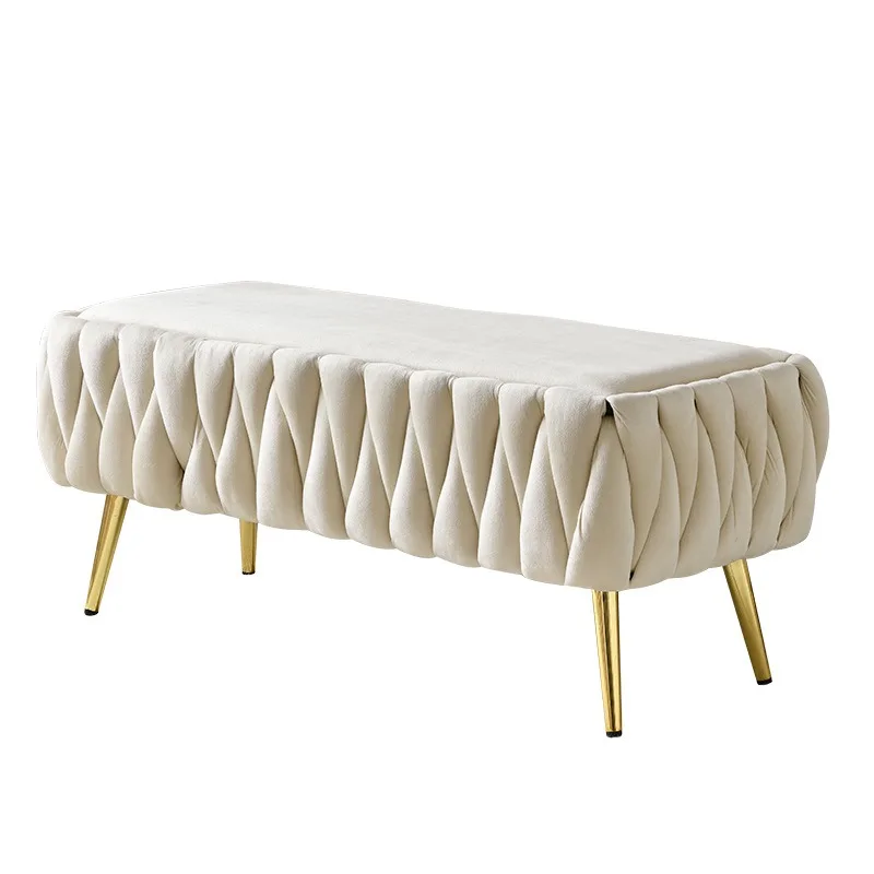 

Multifunctional fitting room shoe change stool household storage weaving bench