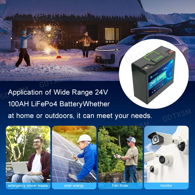 32700 LiFePO4 12V 120AH battery has a built-in 100msrv rechargeable Ferrous lithium phosphate solar off-grid battery.