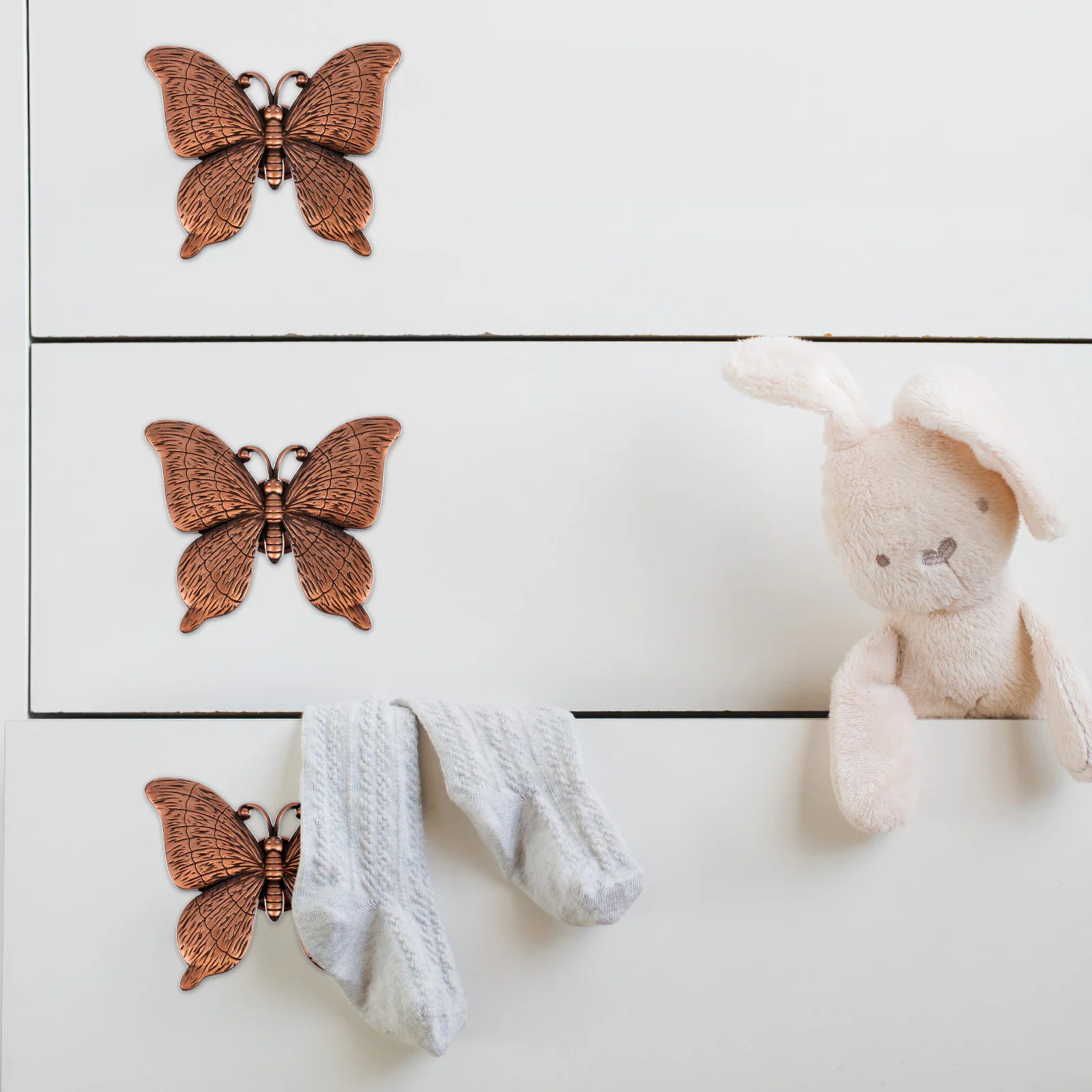 

2Pcs Alloy Cartoon Butterfly Shaped Cabinet Door Handles Durable Reliable for Furniture Decorative Use in Home