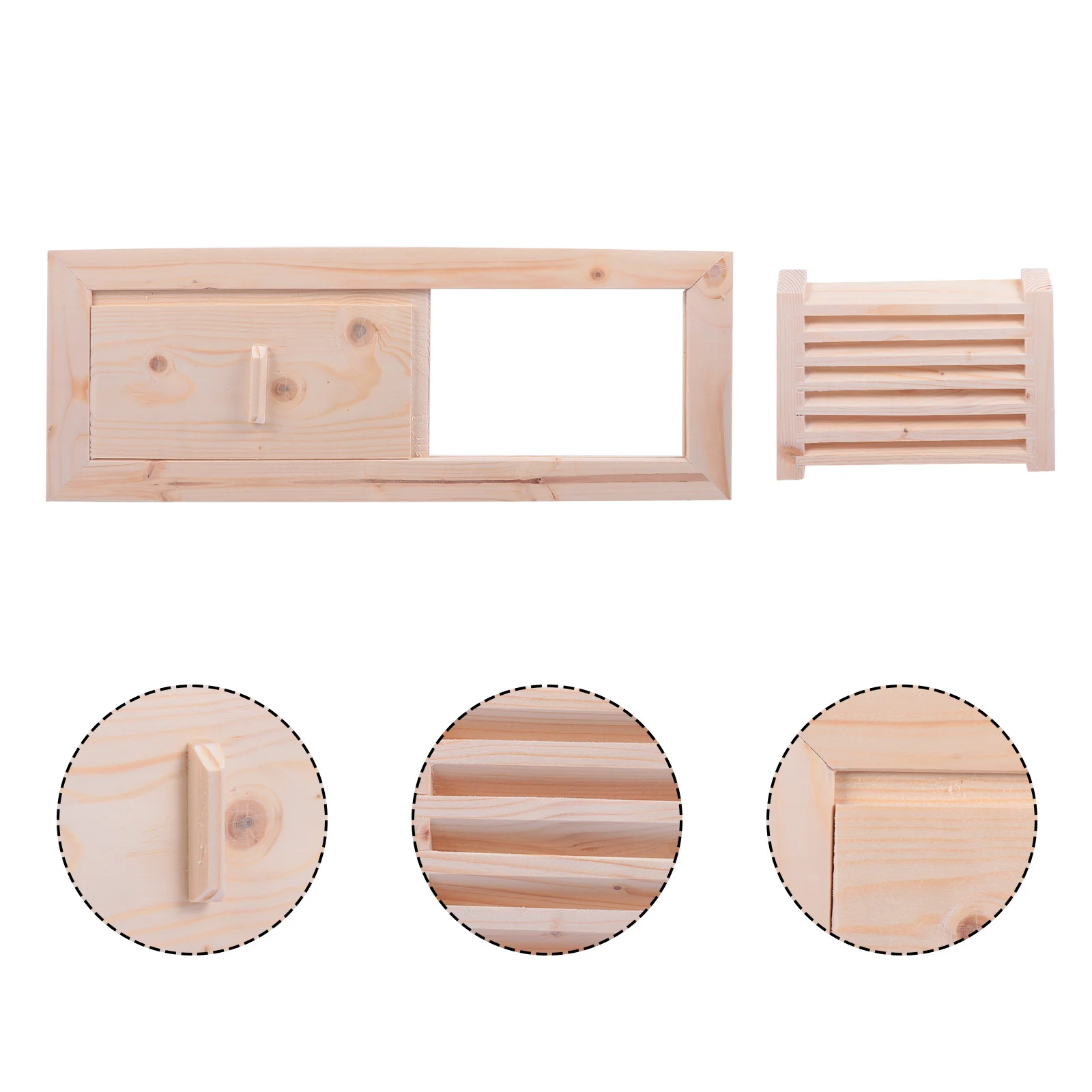 ห้องอบไอน้ํา Vent ผ้าม่านหน้าต่างซาวน่าพับ Cedar Air อุปกรณ์ Grille ไม้ชัตเตอร์ระบายอากาศแผง