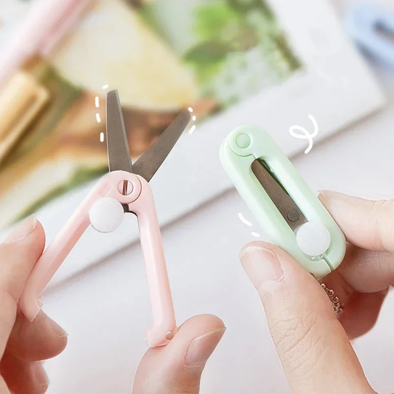 

Creative Folding Mini Scissors for Kids Students Morandi Color Portable Scissors Children Paper Cutting Tools Stationery