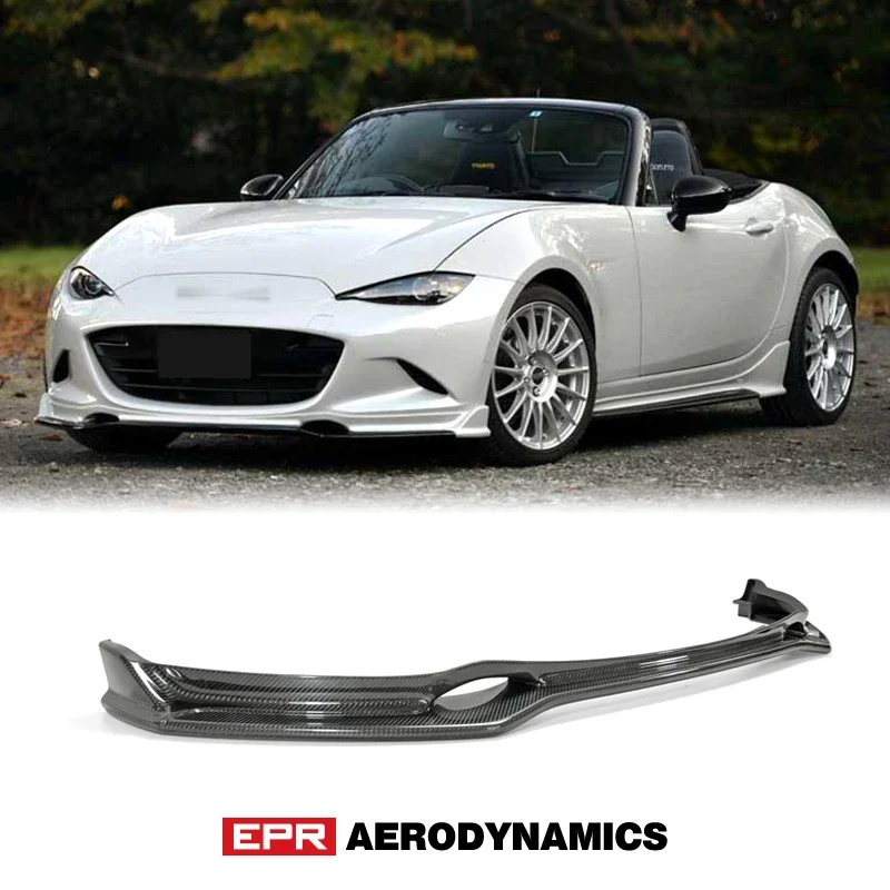 Car-styling For Mazda MX5 ND5RC Miata Roadster ESQ Style Carbon Fiber Front Lip Glossy Finish Bumper Splitter ND Tuning Spoiler