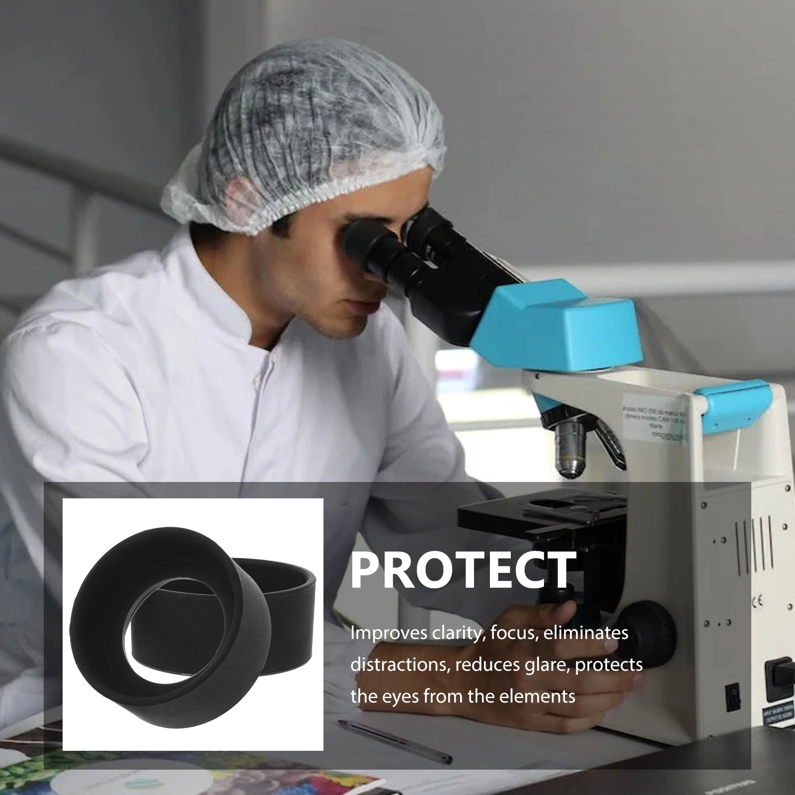 

2Pcs Rubber Microscope Eyepiece Covers Foldable Eye Guards for Lens Protection Clarity Focus Accessories Rubber Eyepiece Cover