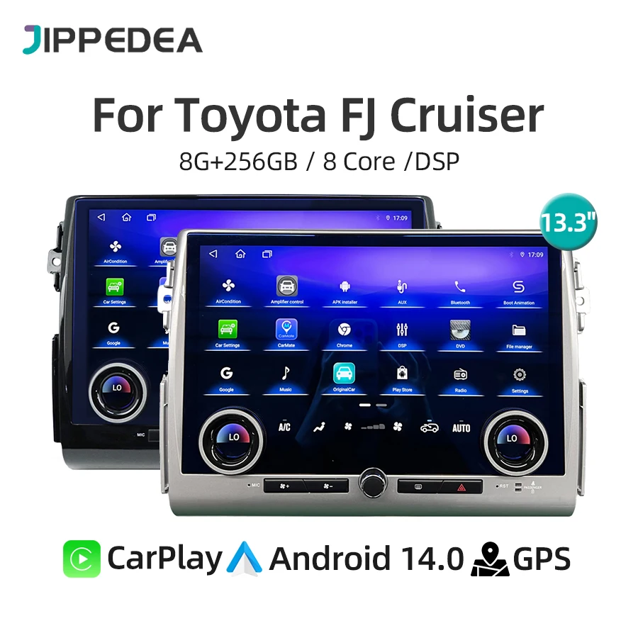 

13 "Android 13 CarPlay GPS-навигация 4G WiFi RDS IPS Мультимедийный видеоплеер Автомобильное стерео радио для Toyota FJ Cruiser 2007-2022