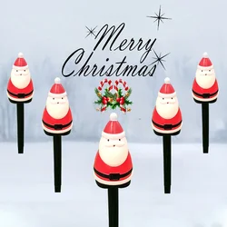 LED Solar Lamp Garden Light Christmas Decor Santa Claus Lawn Lamps Candy Cane Outdoor Waterproof New Year Halloween for Pathway